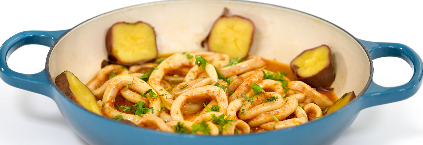 Argolas de pota na frigideira