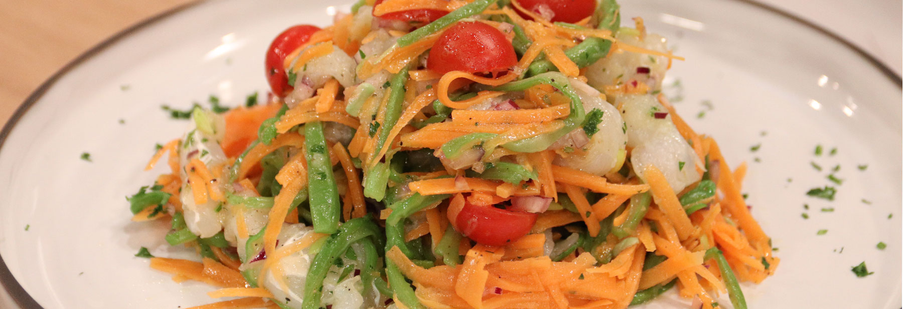 Salada fria de bacalhau com batata doce
