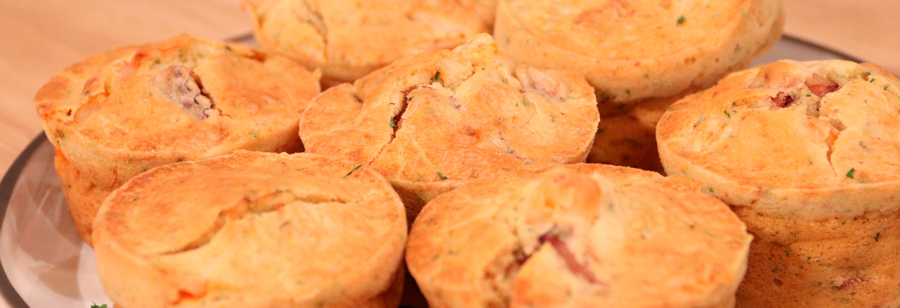 Muffins de polvo e camarão