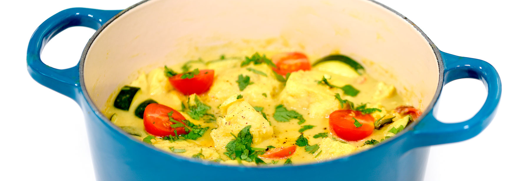 Caril de pescada e legumes